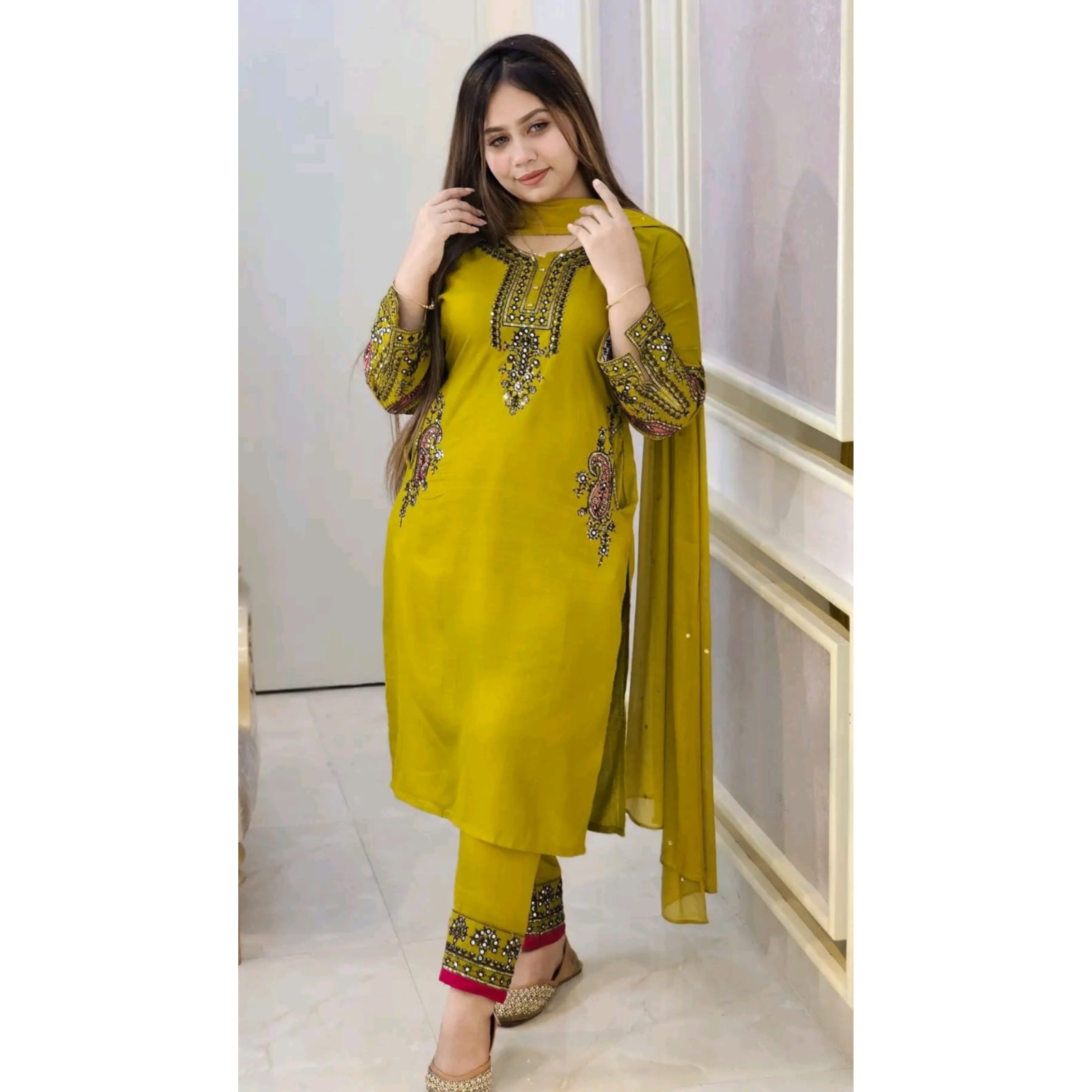 Sequence Embroidery Three Piece Code : 10379
