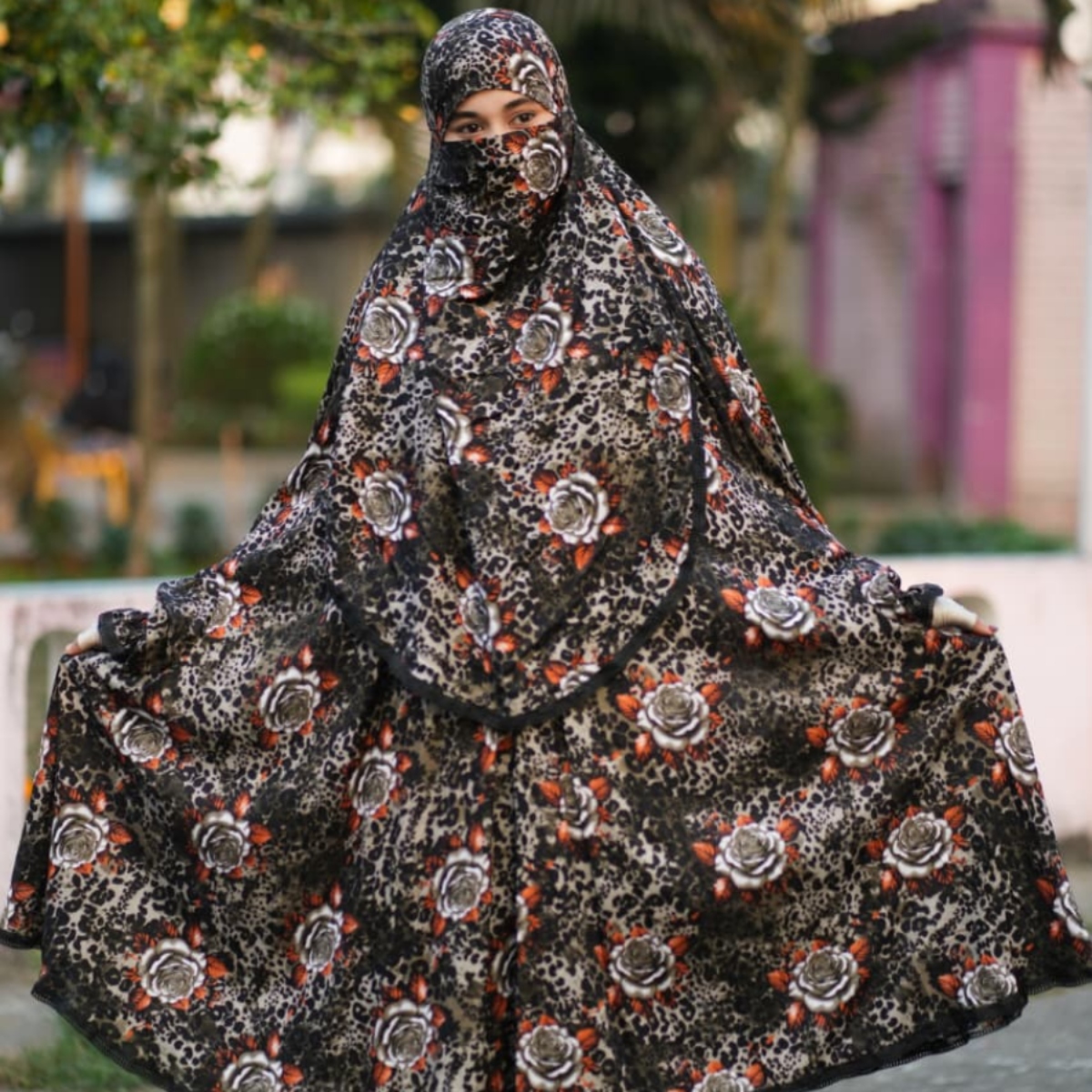 Elegant Palazzo long Khimar Set